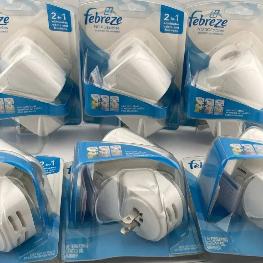 6) Febreze NOTICEables Scented Oil Warmer Plug In 2 in 1 Air Freshener NO REFILL